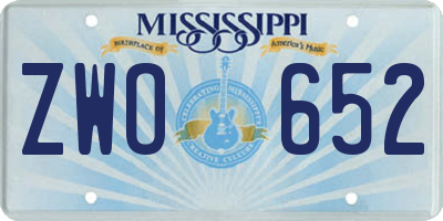 MS license plate ZWO652