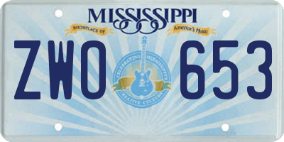 MS license plate ZWO653
