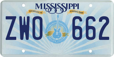 MS license plate ZWO662