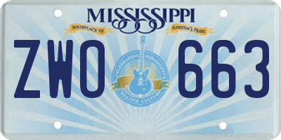MS license plate ZWO663