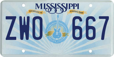 MS license plate ZWO667