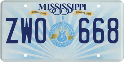MS license plate ZWO668