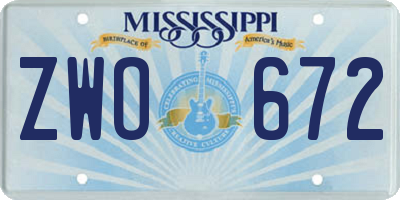 MS license plate ZWO672