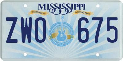 MS license plate ZWO675