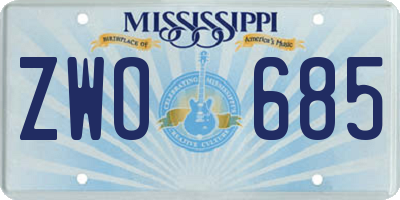 MS license plate ZWO685
