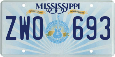 MS license plate ZWO693