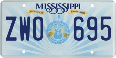MS license plate ZWO695