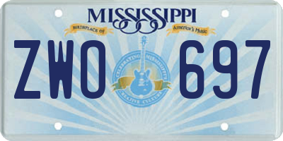 MS license plate ZWO697