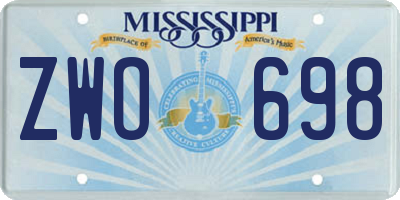 MS license plate ZWO698