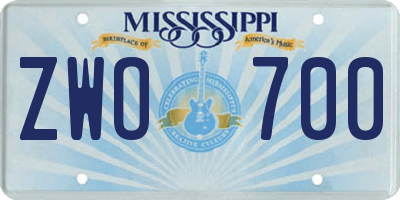 MS license plate ZWO700