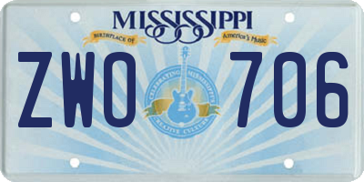MS license plate ZWO706