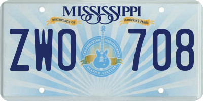 MS license plate ZWO708