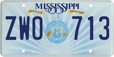 MS license plate ZWO713