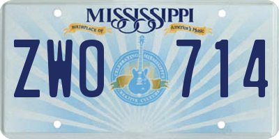 MS license plate ZWO714
