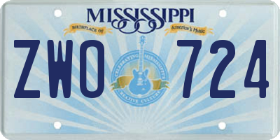 MS license plate ZWO724