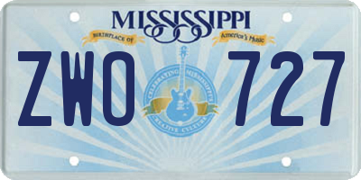 MS license plate ZWO727
