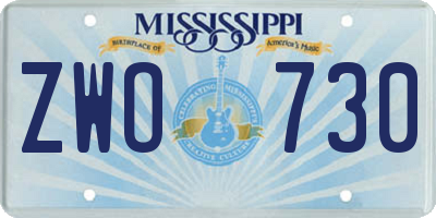 MS license plate ZWO730