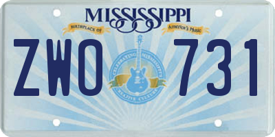 MS license plate ZWO731
