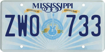 MS license plate ZWO733