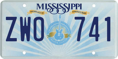 MS license plate ZWO741