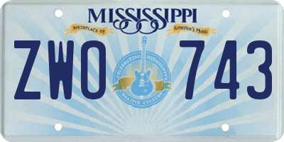MS license plate ZWO743