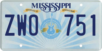 MS license plate ZWO751