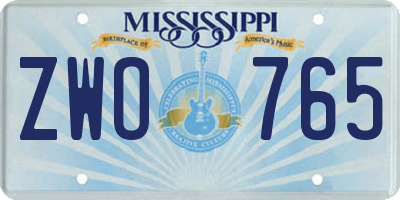 MS license plate ZWO765