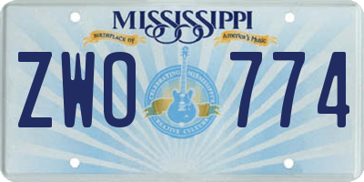 MS license plate ZWO774