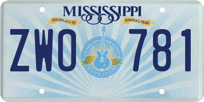 MS license plate ZWO781