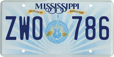 MS license plate ZWO786