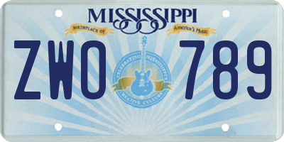 MS license plate ZWO789