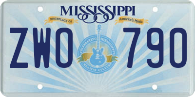 MS license plate ZWO790