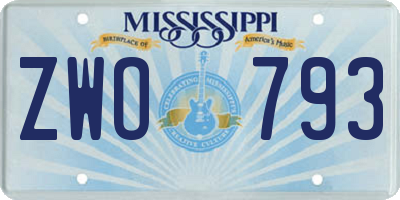 MS license plate ZWO793