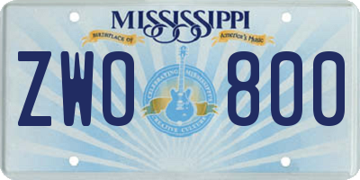 MS license plate ZWO800