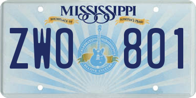 MS license plate ZWO801