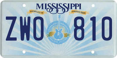 MS license plate ZWO810