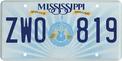 MS license plate ZWO819