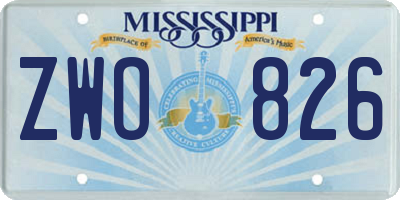 MS license plate ZWO826