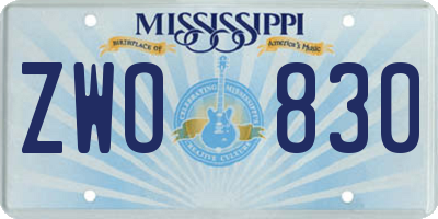 MS license plate ZWO830