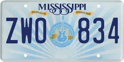 MS license plate ZWO834