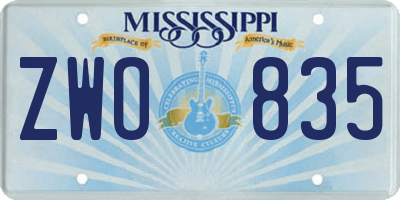 MS license plate ZWO835
