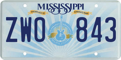MS license plate ZWO843