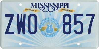MS license plate ZWO857