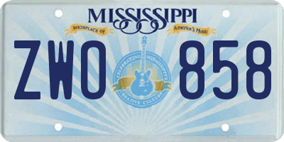 MS license plate ZWO858