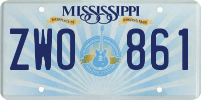 MS license plate ZWO861