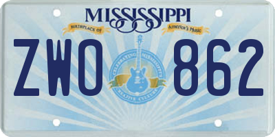 MS license plate ZWO862