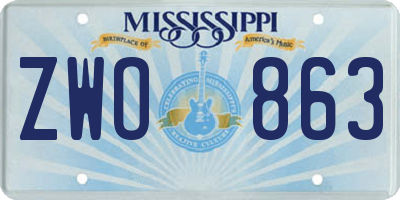 MS license plate ZWO863