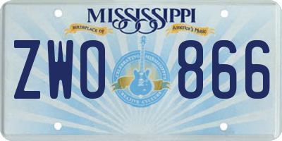 MS license plate ZWO866