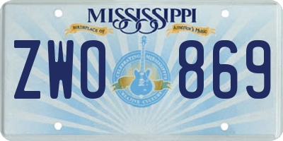 MS license plate ZWO869