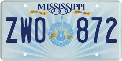 MS license plate ZWO872
